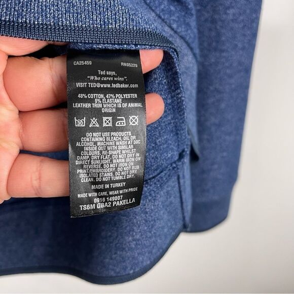 Ted Baker London Blue Pakella Long Sleeve Crewneck Sweater Men's Small Size 2 - Picture 8 of 8